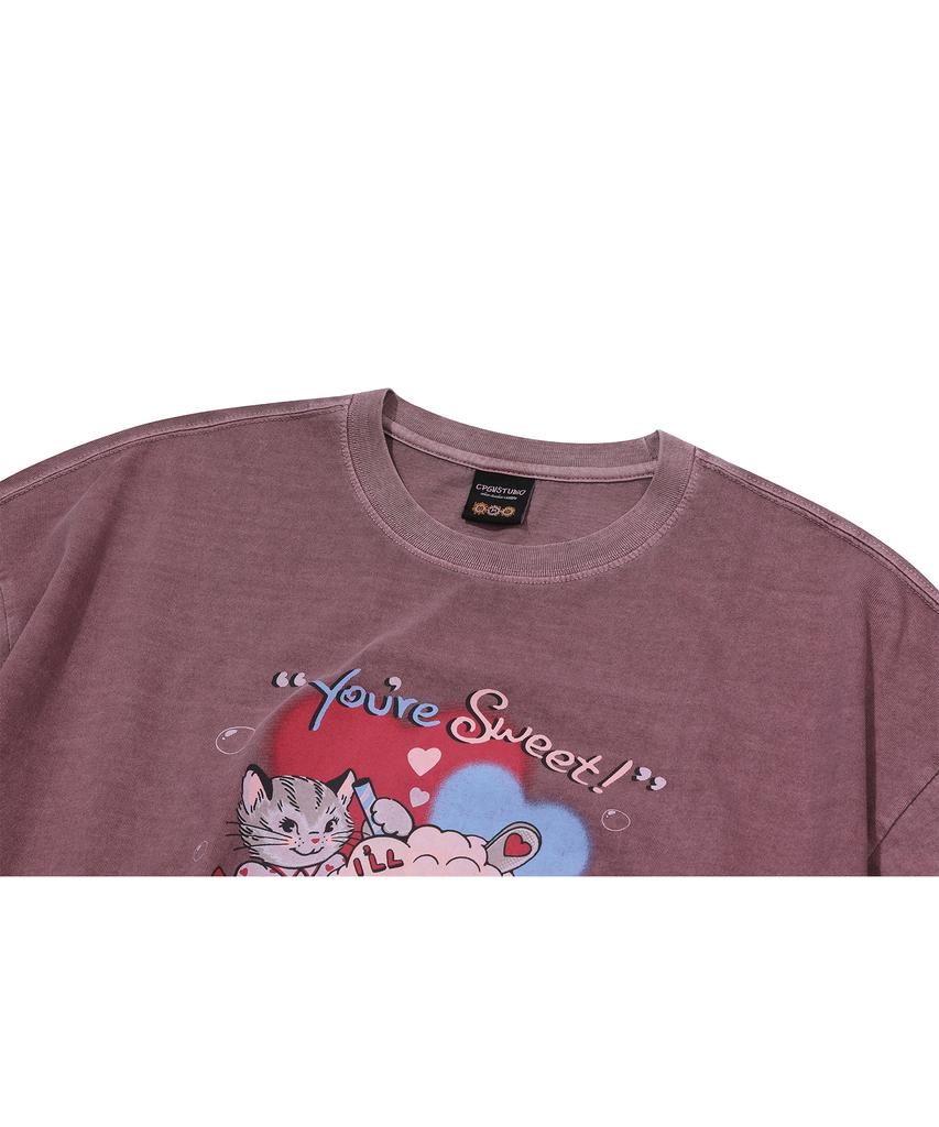 CPGN STUDIO Футболка с коротким рукавом 'Kitten Soda Pigment' Пыльно-розовый