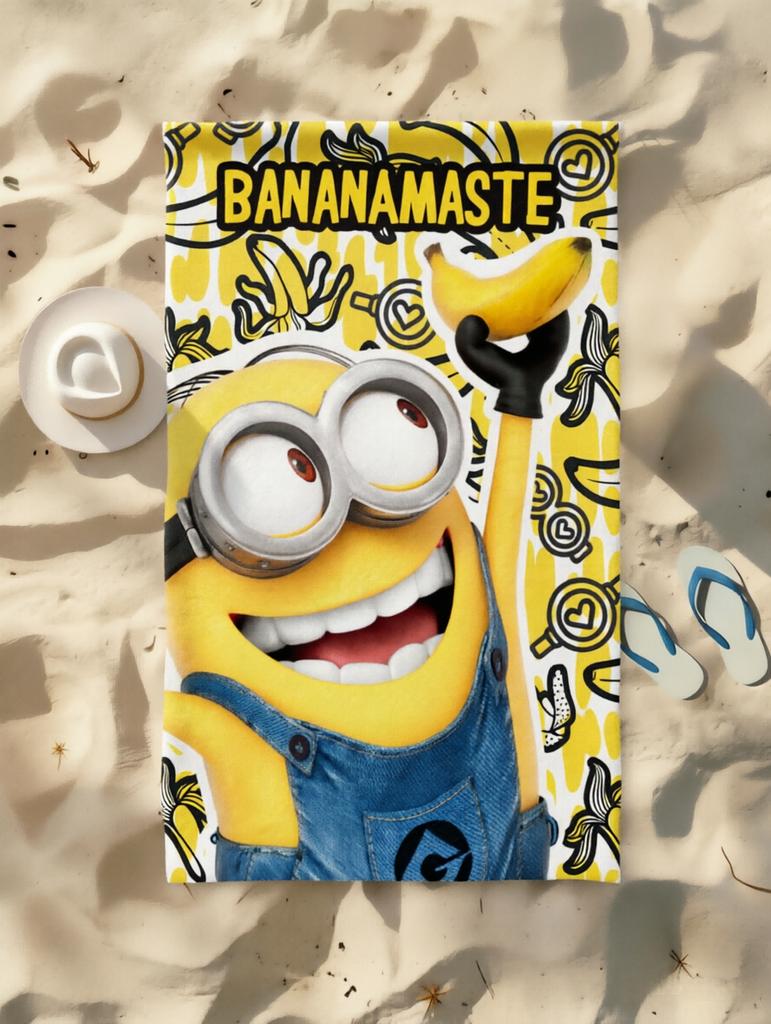 1 шт. Пляжное полотенце Bananamaster, Милое существо с большими глазами, Идеально для пляжного отдыха, Бассейна, Тренажерного зала, Милый летний подарок для друзей и семьи