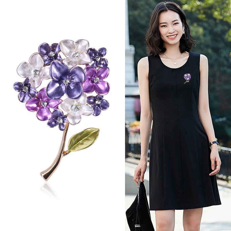 Модные фиолетовые, красные, синие, сиреневые цветочные броши для женщин, свадебная вечеринка, брошь, булавки, подарки