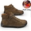 Men's Ankle Boots Handmade Plush Shoes Casual Shoes Autumn and Winter Plus Size 39-48