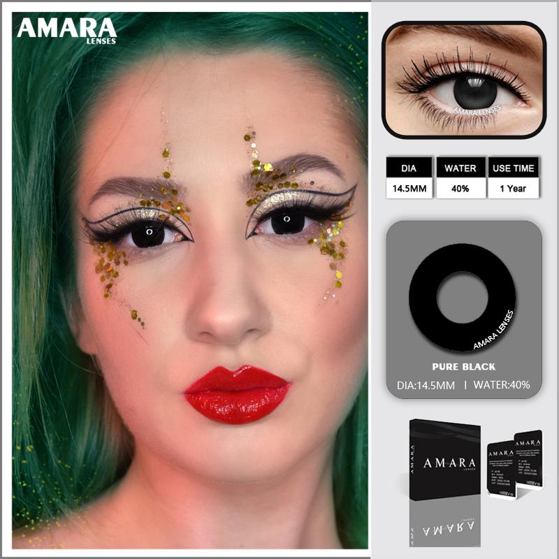 AMARA Crazy Halloween Color Contact Lens For Eyes Anime Cosplay Color Lens Blue Pink Lens Beauty Pupils Yearly Use