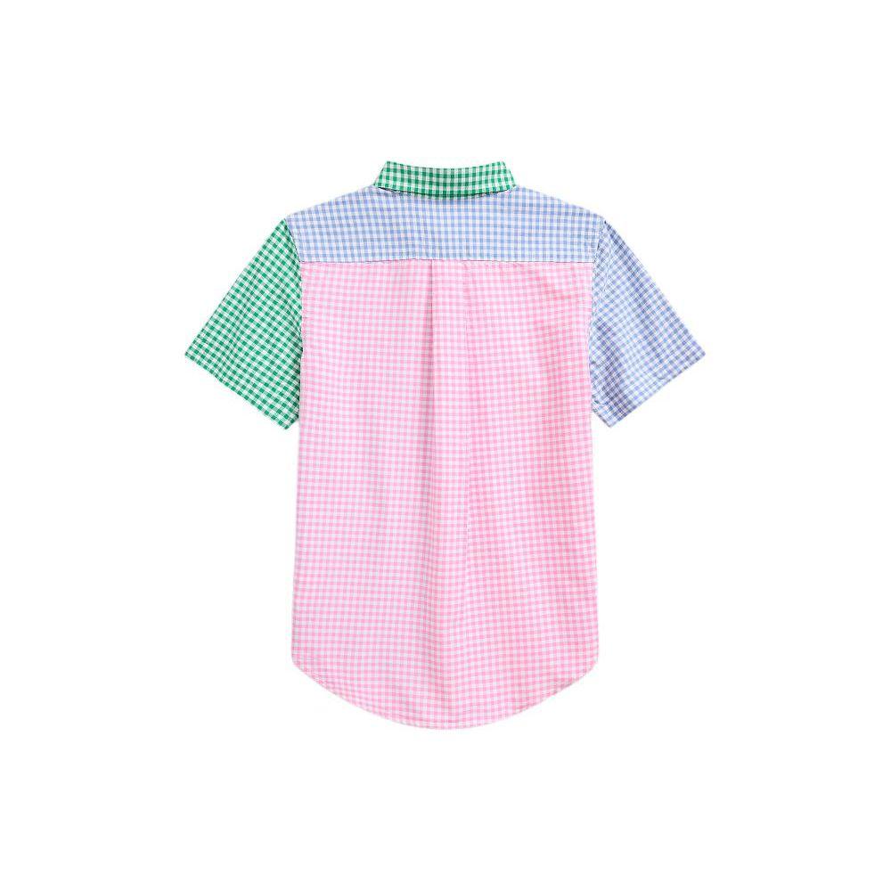 Polo Ralph Lauren SS24 клетчатый принт однобортная повседневная рубашка с коротким рукавом детские рубашки многоцветные CWPOWOVY6820466-999