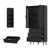 Kitchen Cabinet, with 2 Doors and 3 Spacious Drawers, with Door Shelves, for Kitchen, Living Room and Dining Room, 75 × 35× 180 cm