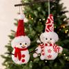 Fabric Christmas Character Ornament with Top Cord, Textured Plush Snowman Decoration for Holiday Trees and Home Displays