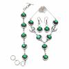 Комплект этнических украшений ручной работы с изумрудным кварцем и ожерельем 18-20''