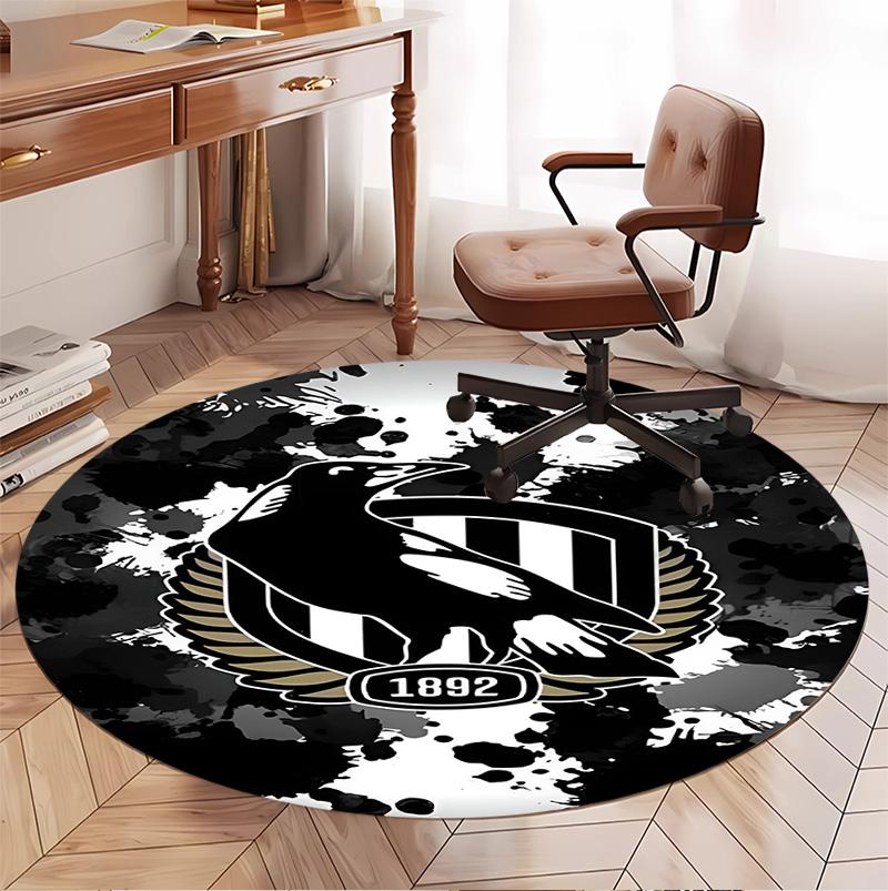 Football Club Pattern Round Rug, Indoor/Outdoor Mat, for Picnic, Gameroom, Bedroom, Office, Living Room, Home Decor Carpet, Birthday Gift