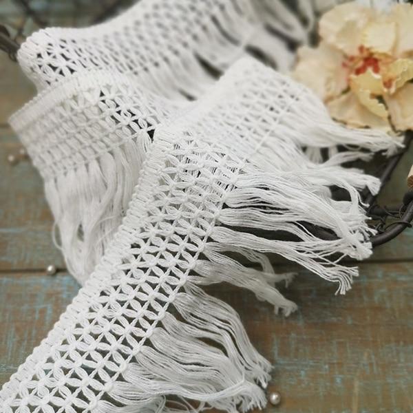 4 ярда/лот, кружевная лента с кисточками, 12 см, хлопковые кисточки, отделка бахромой, кружево с кисточками для шитья, постельное белье, шторы, аксессуары «сделай сам»