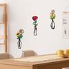 3Pcs/Set Metal Flower Vase Wall Sculpture 3D Hollow Iron Wire Plants Vase Wall Ornament Home Office Living Room Bathroom Kitchen Wall Art Sign