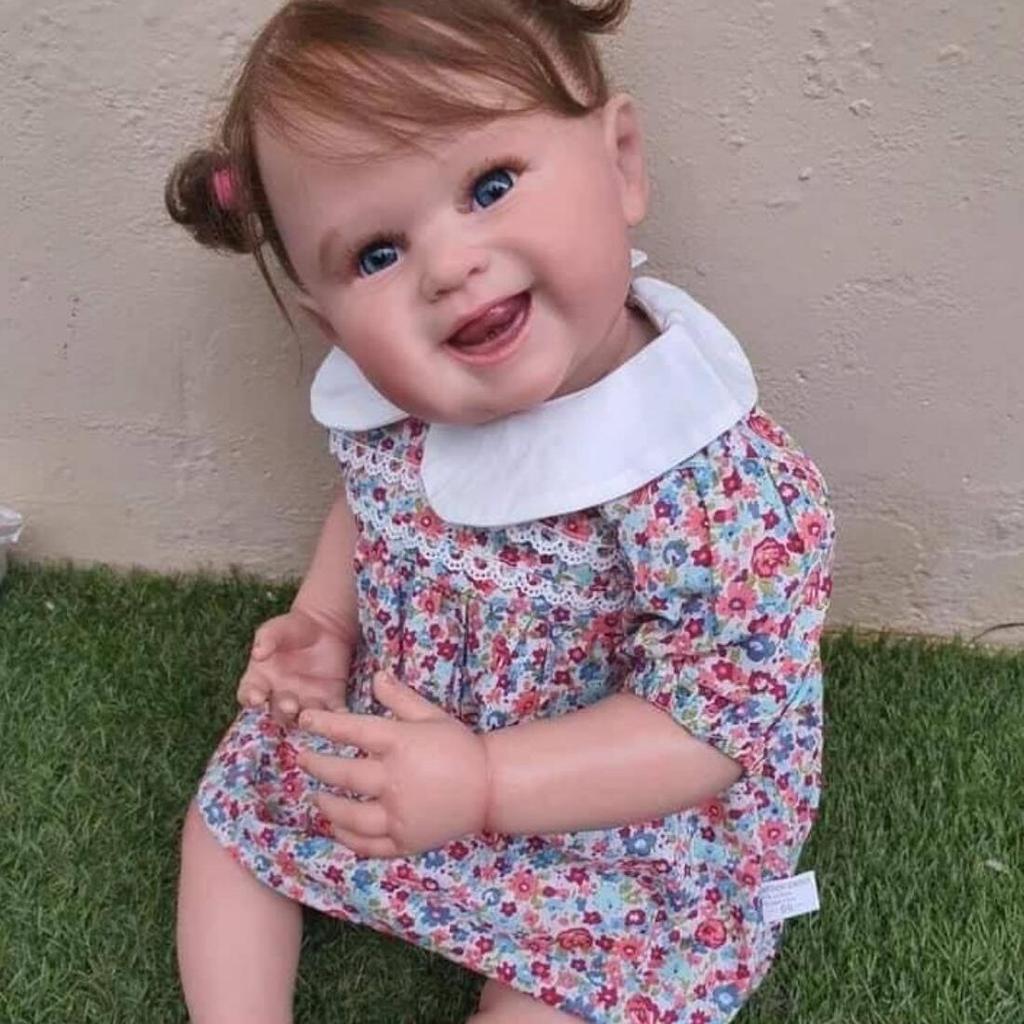 Мягкая силиконовая игрушка Reborn для девочек с 3D-краской, реалистичная 55 см, улыбающаяся принцесса для малышей Bebe, художественная кукла с венами, игровой домик