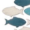 20Pcs/Set Wooden Fish Wall Decoration School of Fish Beach Lake House Bathroom Wall Art Nautical Coastal Ocean Theme Hanging Ornament