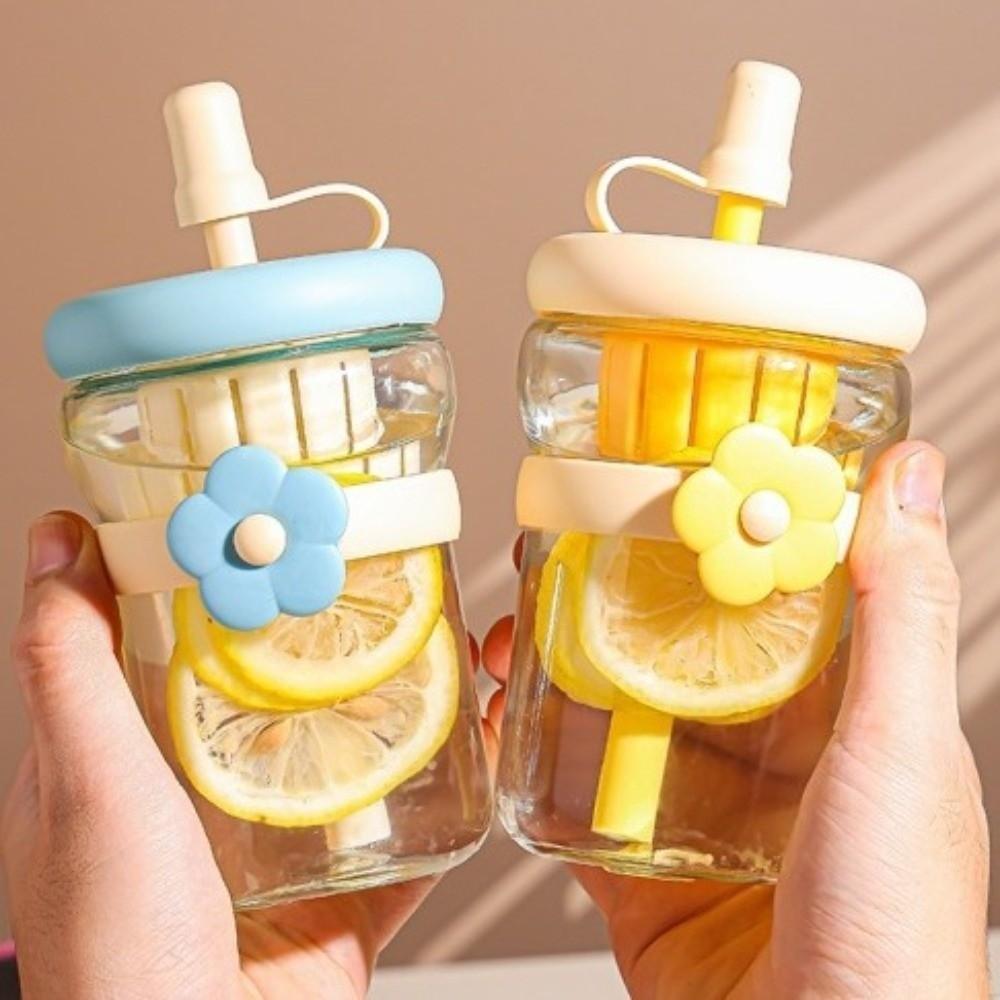 Reusable Straw Cup Large Capacity Drinking Bottle Portable Cold Brew Tumbler for Boys and Girls