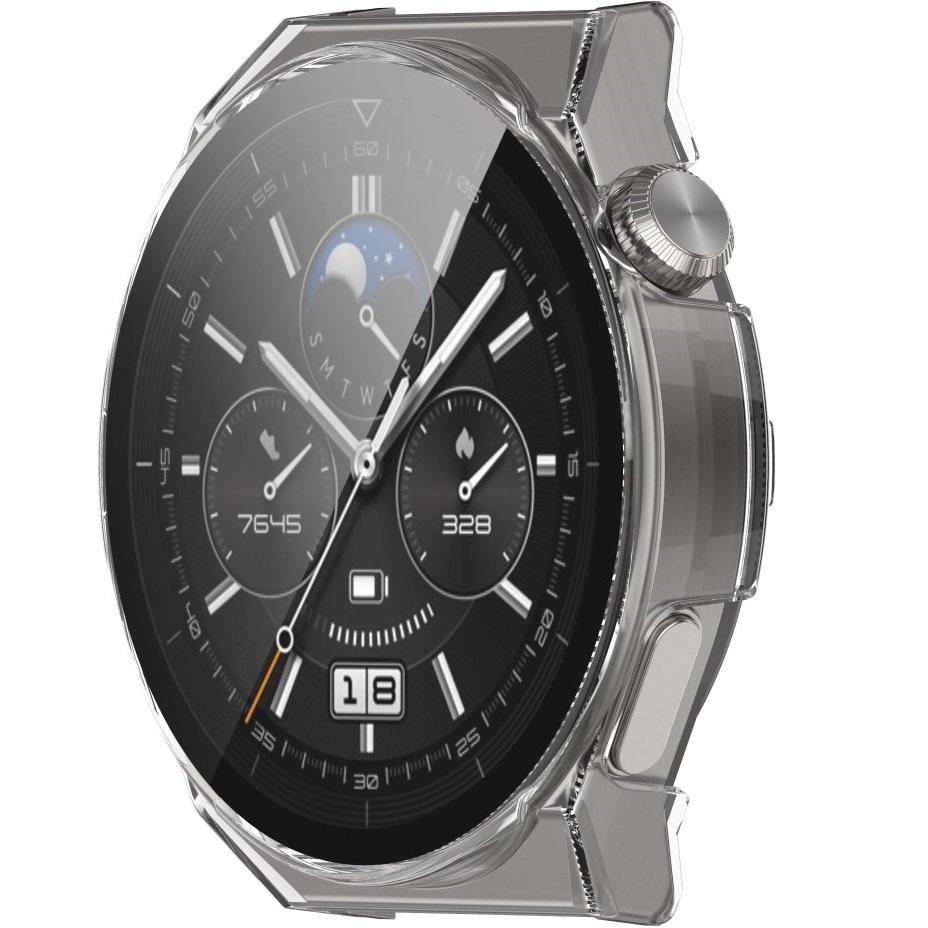 2in1 Case + Tempered Glass for Huawei Watch GT 3 Pro 46mm, Transparent
