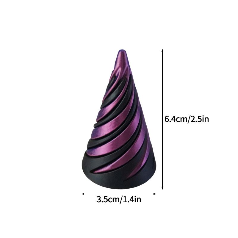 Вращающаяся пирамида Напечатанный на 3D принтере спиральный конус Трехмерная пирамида Настольная фигурка Домашнее украшение Настольные аксессуары