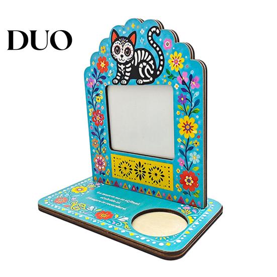 Commemorative Keepsake Frames Day of The Dead Photo Frame with Integrated Candle Holder, Decorative Mexican Theme Decorations Sugar Skull