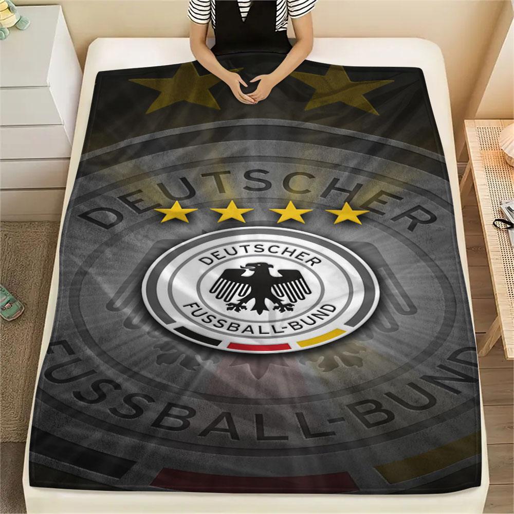 1PC Germany National Football Team Patterned Flannel Blanket Suitable For All Seasons for Home Decor Warmth and Comfort Gifts Holiday Present