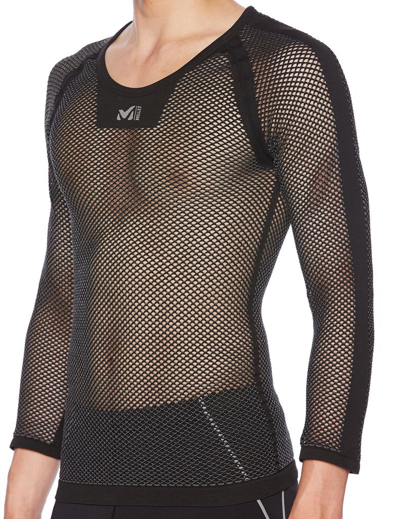 [Millet] Термобелье Drynamic Mesh Рукав 3/4 Круглый вырез MIV01356 Мужское Черный-Нуар S-M