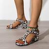 Модные летние леопардовые женские шлепанцы на толстой подошве 2025 Элегантные туфли на высоком каблуке Сексуальные шлепанцы Новые туфли-лодочки Вьетнамки Тренд Sandalias De Mujer