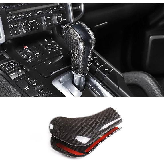 Real Carbon Fiber Source Manufacturer Automotive Interior Accessories Center Console Gear Shift Knob Decorative Protective Cover for Porsche