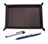 Shibochoco Color Cowhide Leather Pen Tray Metal Touch Stick Silver and Midnight Rotating Ballpoint Pen Set Blue TRATYO-ALST-SA2002BP-L