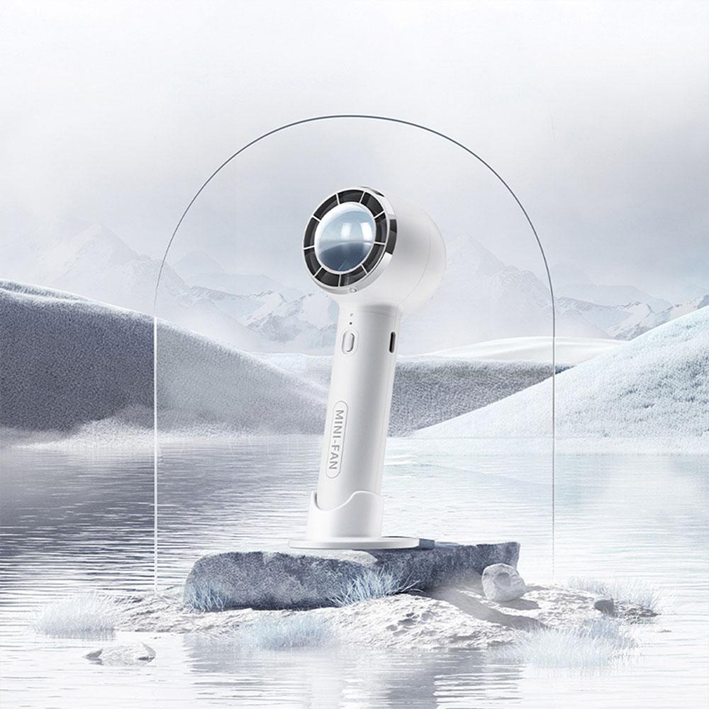 Мини-ручной электрический вентилятор 1200 мАч, перезаряжаемый, портативный, бесшумный, турбовентилятор для охлаждения воздуха, 3 регулируемые скорости ветра.