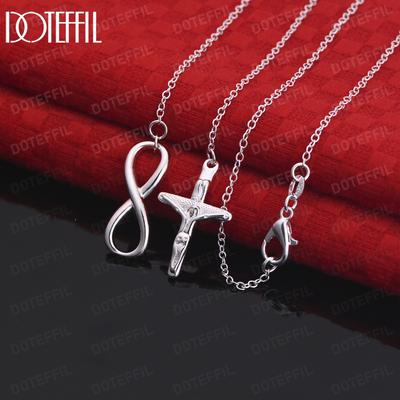 Ожерелье с подвеской в виде креста из стерлингового серебра 925 пробы, модные свадебные украшения