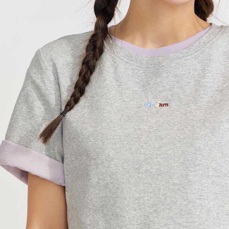 Di Sha Girls' Letter Embroidered Short-Sleeve T-Shirt