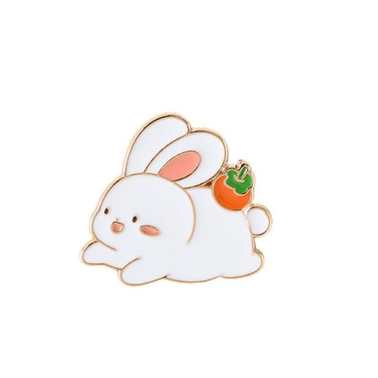 Женская брошь с мультяшным кроликом, декор из нержавеющей стали, изысканная винтажная противоскользящая износостойкая булавка для одежды, ювелирные изделия для одежды