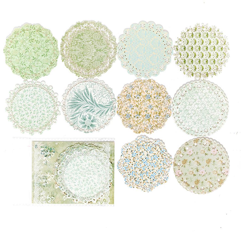 10 шт. кружевные бумажные наклейки декоративные винтажные вырезанные кружевные наклейки для скрапбукинга для ведения журнала Pho