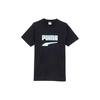 Puma Downtown Tee Breathable Letter Print Comfortable Casual Sports Short Sleeve T-Shirt Unisex Tops Black 630113-01