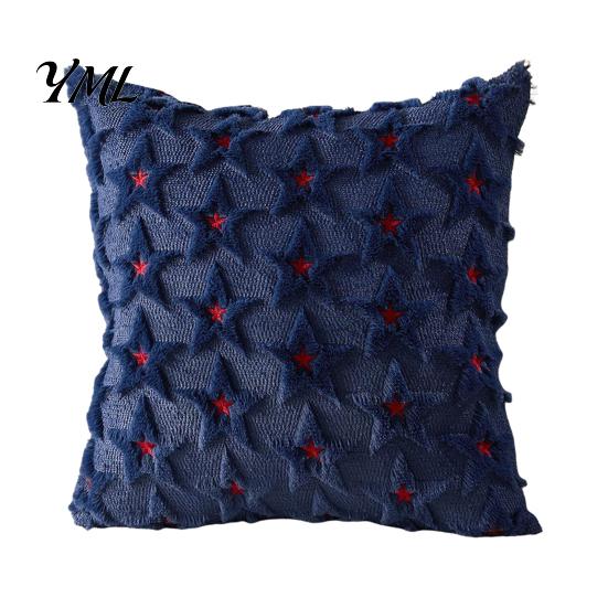 Decorative Throw Pillow Covers Plush Cover, Heart Embroidery Cushion Case with 3D Bowknot Jacquard, Holiday Party Atmosphere Decor Soft Fluffy