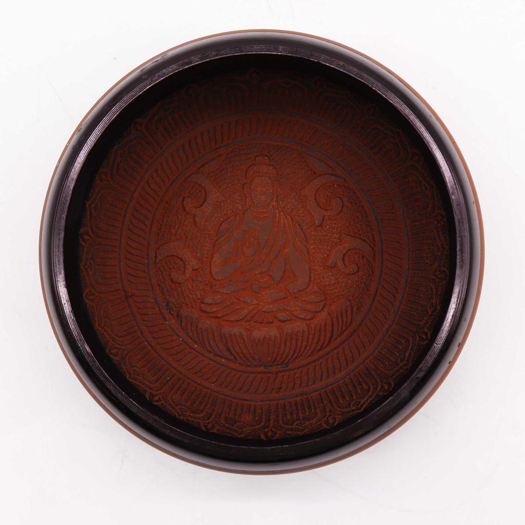 Singing Bowl Earth Powder Clay Om Buddha 16cm