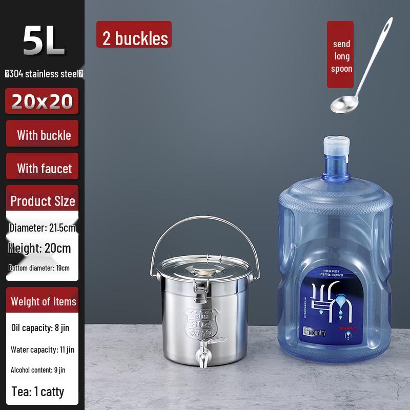 Extra Thick Stainless Steel Multi-Purpose Bucket with Faucet and Buckle