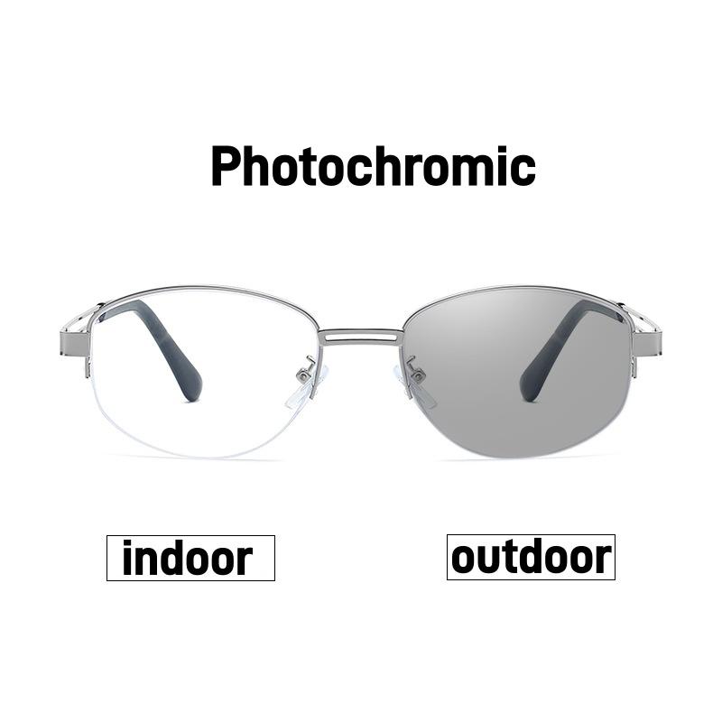 Новые ретро фотохромные очки для близорукости Нейтральные Модные Роскошные Очки для Близорукости Овальная Полуободковая Оправа Фотохромные Очки HD До -3.5-4.0