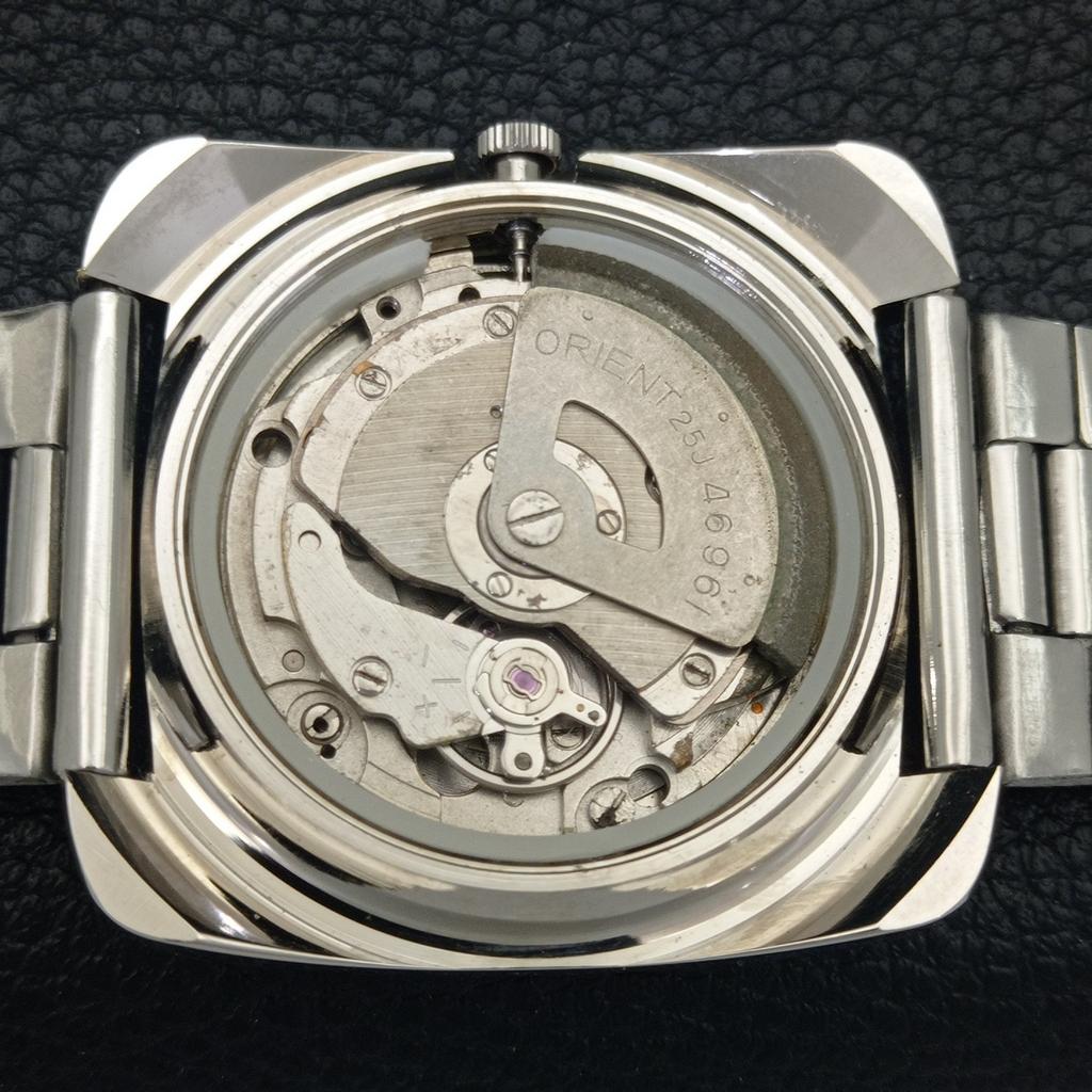 USED VINTAGE ORIENT AUTOMATIC 46961 JAPAN MENS BLACK COLOR DIAL WATCH A702246-5 R123-a702246