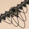Fashion Personality Retro Jewelry Black Lace Clavicle Chain Female Exaggerated Lace Necklace Jewelry