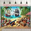 1 piece of 2D flat, Pirate's Treasure Island, polyester photo background cloth, party banner pull flag birthday supplies