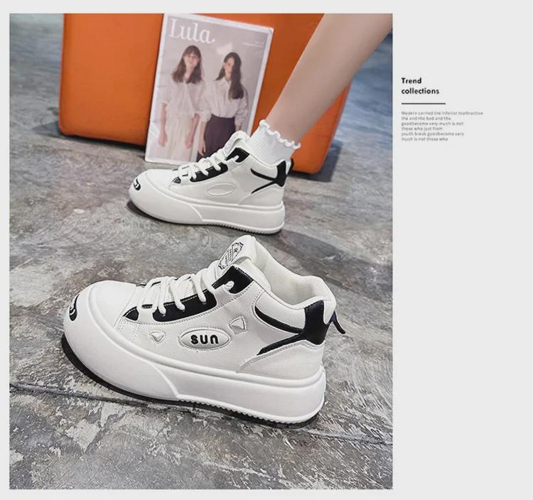 Женские высокие кроссовки на осень 2025 года: Трендовый универсальный белый спортивный повседневный