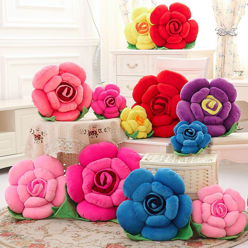 Подушки-подушки в форме цветка, поясничная подушка, украшение в виде розы, мягкая подушка для стула, для дома, для влюбленных