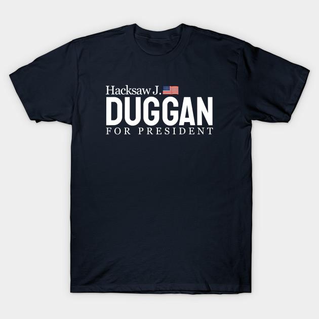 Men Black Print T-shirt Hacksaw J. Duggan For President No-Cut Transfer Paper Print Cotton Tshirt