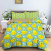 Cartoon Yellow Duck King Queen Duvet Cover Farm Lovely Animal Bedding Set Blue Bubble Quilt Cover Soft Polyester Comforter Cover