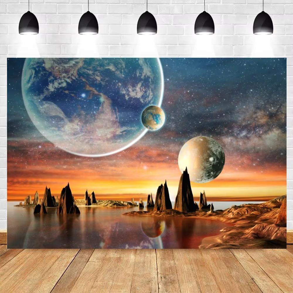 Universe Planet Series Backdrop Colorful Fantasy Space Scenery Photography Background For Birthday Party Portrait Studio 1Props11