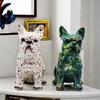 Kawaii Graffiti French Bulldog Statue Cartoon Colorful Dog Statue  Home