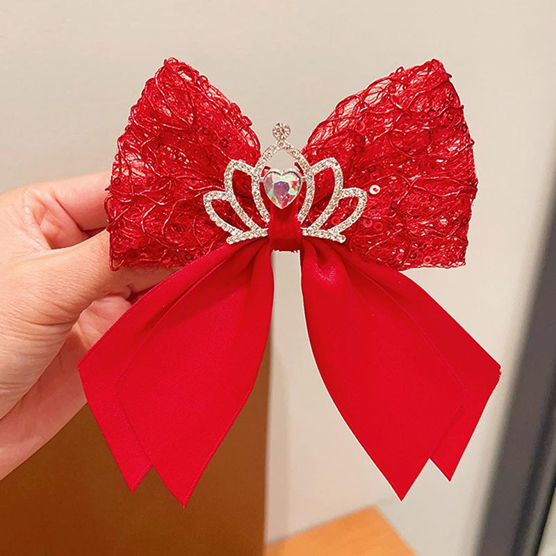 Милая красная лента-бантик для детей, заколка для волос Kawaii, годовая заколка для женщин и девочек, изысканные аксессуары для волос, подарки