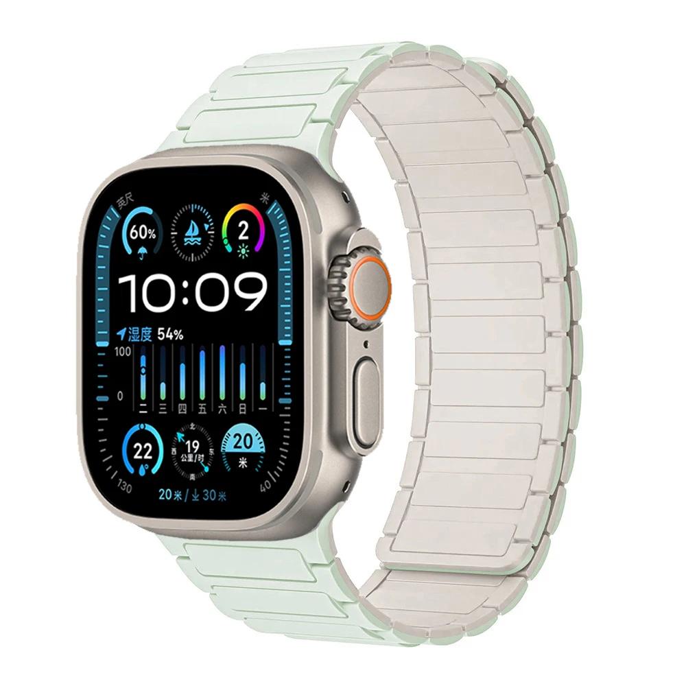 Магнитный петлевой ремешок для Apple Watch Ultra 3/2/1 Band 49мм 11 10 9 8 7 46мм 42мм 45мм 41мм Силиконовый браслет iWatch 6 5 4 SE 44мм
