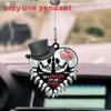 2d Acrylic Heart Couple Skull Car Pendant For Halloween And Christmas Decoration