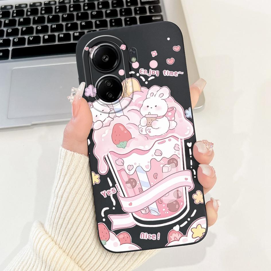 For Xiaomi Redmi 13C Case Cover Popular Flower Bowknot Soft TPU Silicone Shockproof Bumper For Xiaomi Poco C65 Redmi13C 4G Funda