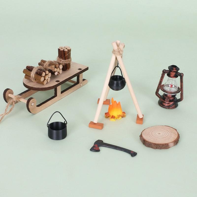 Мини-сани с поленницей в масштабе 1/12 Для DIY-кемпинга Детальное изделие для миниатюрных ландшафтов