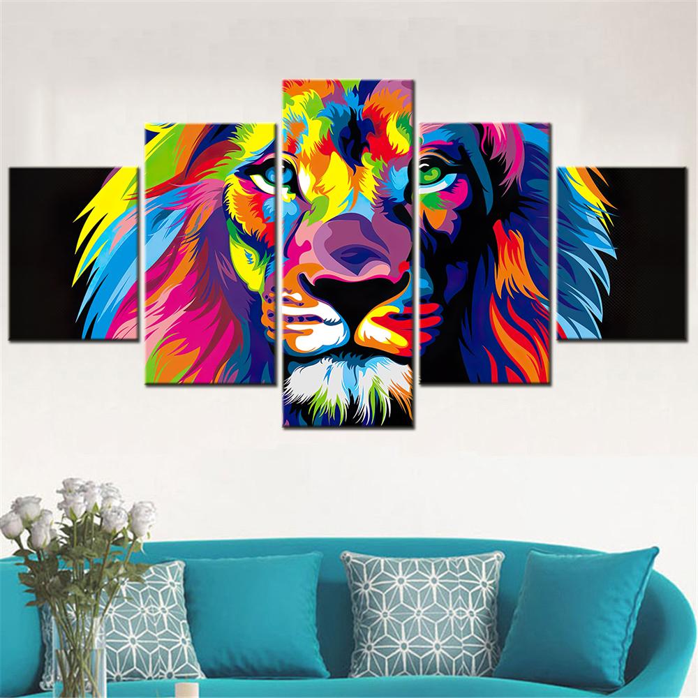 Abstract Lion Canvas Wall Art Pictures Modular Posters Aesthetic Home Decoration Accessories Modern Paintings Living Room Decor