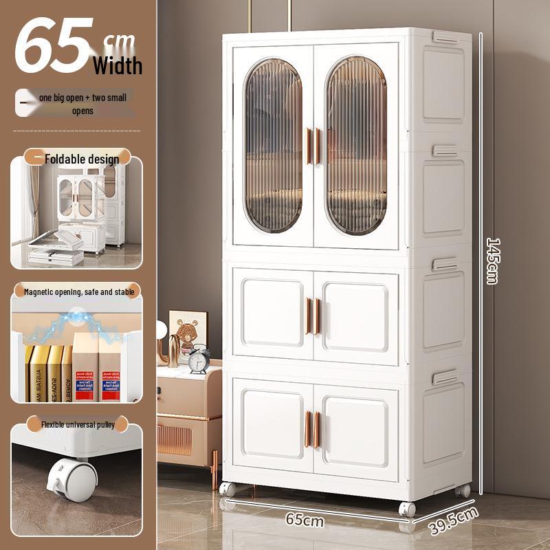 No-Installation Child's Wardrobe: Durable, Multi-Layer Folding Storage Cabinet