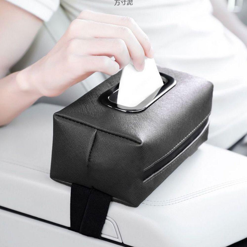 Practical Car Tissue Holder PU Leather Automotive Napkin Holder Gift Tissue Storage Box  Car Seats